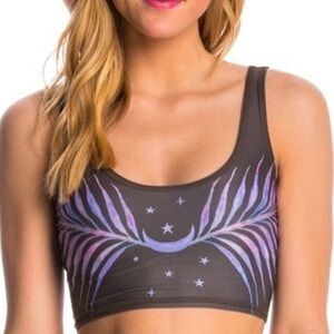 Teeki Black and Purple Crop Top